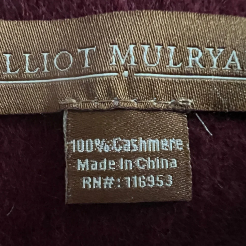 ELLIOT MULRYAN Mens Womens WINTER 100% CASHMERE SCARF burgundy Made in England